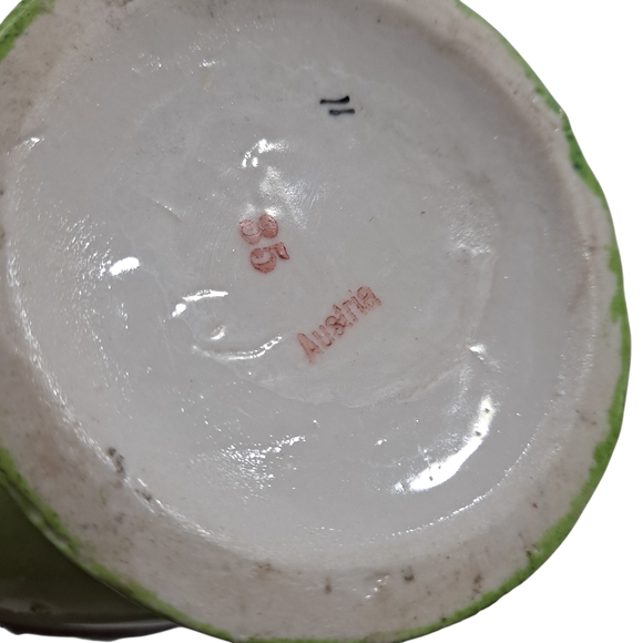 Antique Austrian Porcelain Vase Hand Painted Flowers Dragon Fly Art Nouveau 7.5" - Picture 11 of 11